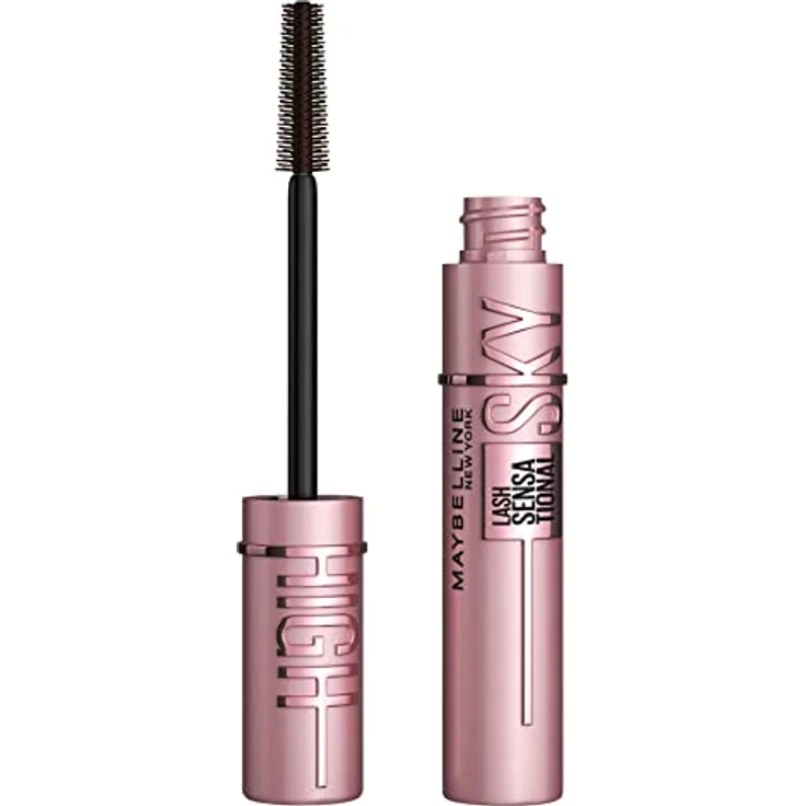 Maybelline New York Schwarze Wimperntusche für extrem lange Wimpern, Lash Sensational Sky High Mascara, Braun, 7,2 ml – Bild 1