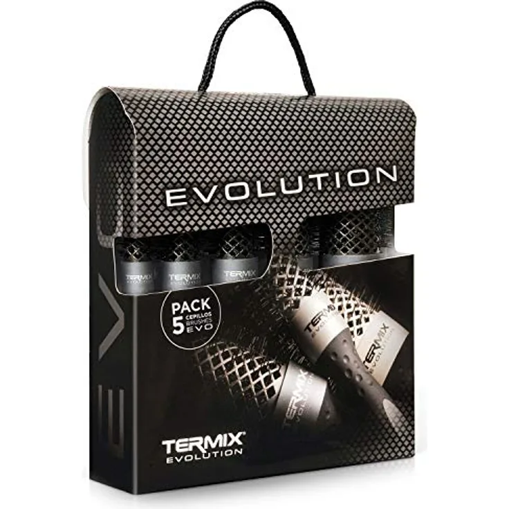 Termix Evolution Plus. Professionelle, thermische Rundhaarbürste mit Keramikrohr für den Friseursalon. Speziell für dickes und hartes Haar. Afroamerikanisches Haar. Set mit 5 Bürsten