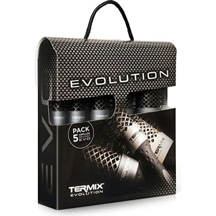 Termix Evolution Plus. Professionelle, thermische Rundhaarbürste mit Keramikrohr für den Friseursalon. Speziell für dickes und hartes Haar. Afroamerikanisches Haar. Set mit 5 Bürsten – Bild 1