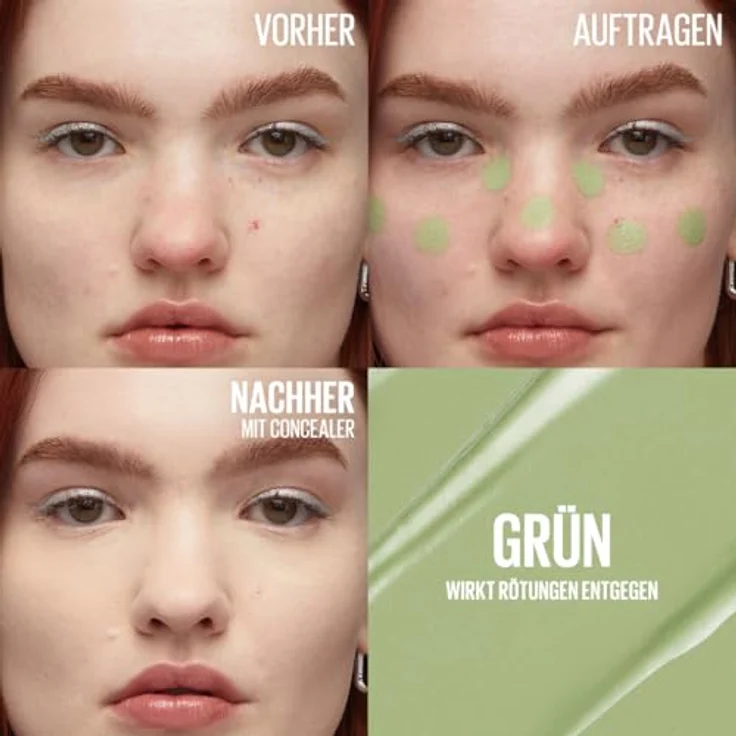 MAYBELLINE Maybelline New York Instant Anti-Age Löscher Color Corrector Concealer, grün, 6.8 ml - ultra-einfache Farbkorrektur für einen ebenmäßigen Teint – Bild 2