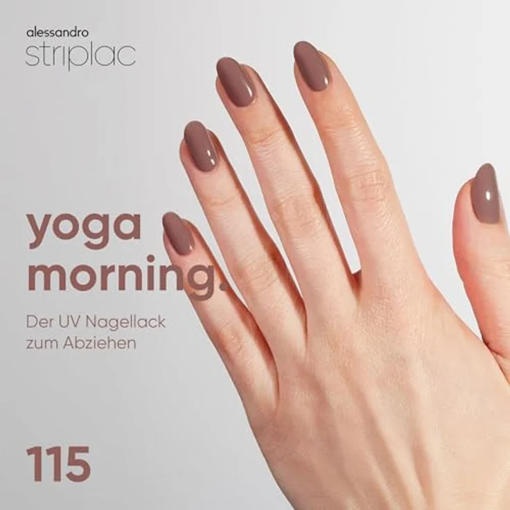 alessandro Striplac UV-Nagellack Yoga Morning, deckend & kratzfest bis zu 15 Tage, einfaches Entfernen, vegan, Taupe, 6,5ml – Bild 2