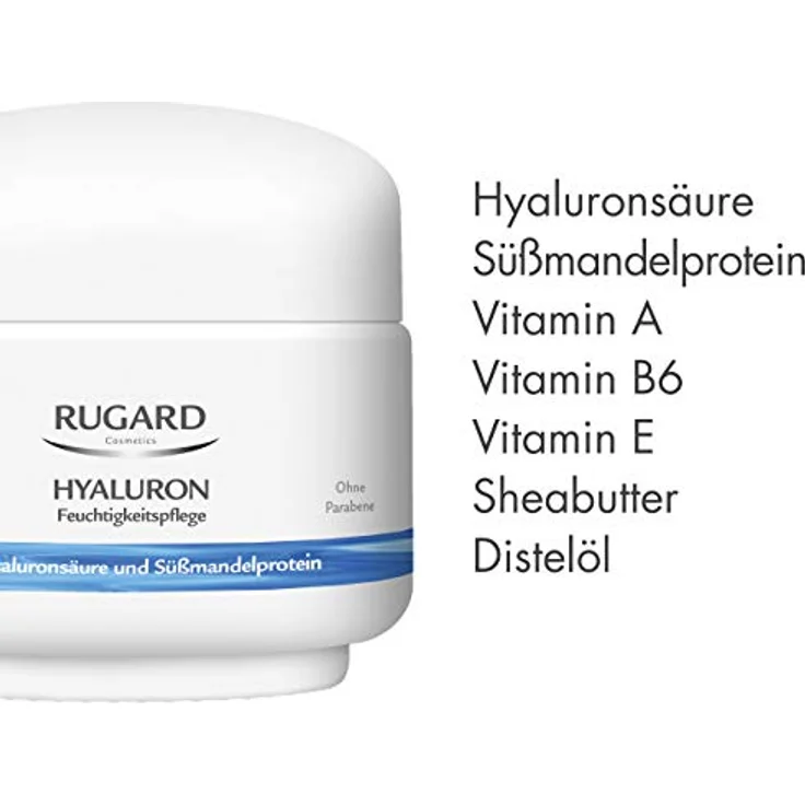 RUGARD Hyaluron Feuchtigkeitspflege: Erfrischende Feuchtigkeitscreme mit Hyaluronsäure & Süßmandelprotein, 50ml – Bild 3