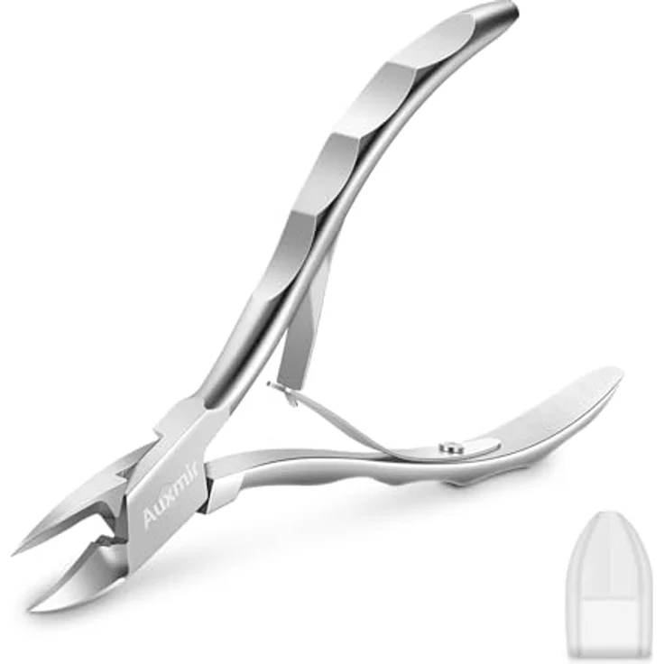 Auxmir Nagelschere, Profi Nagelzange für starke Fußnägel, scharfe Klingen aus Edelstahl, ergonomisches Design mit Schutzkappe – Bild 1