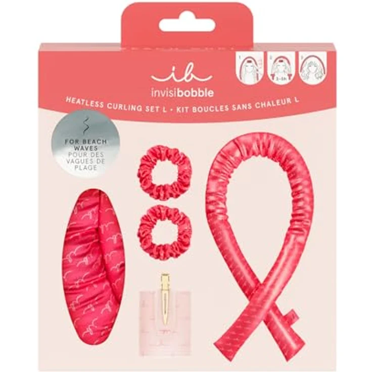 Invisibobble GIFT SET Beach Curl L - Hitzefreies Lockenset für große, voluminöse Strandwellen – Enthält 2 Haargummis, 1 Lockenwickler, 1 Haarspange & 1 Lockenband – Perfekt für glamouröse Looks – Bild 1