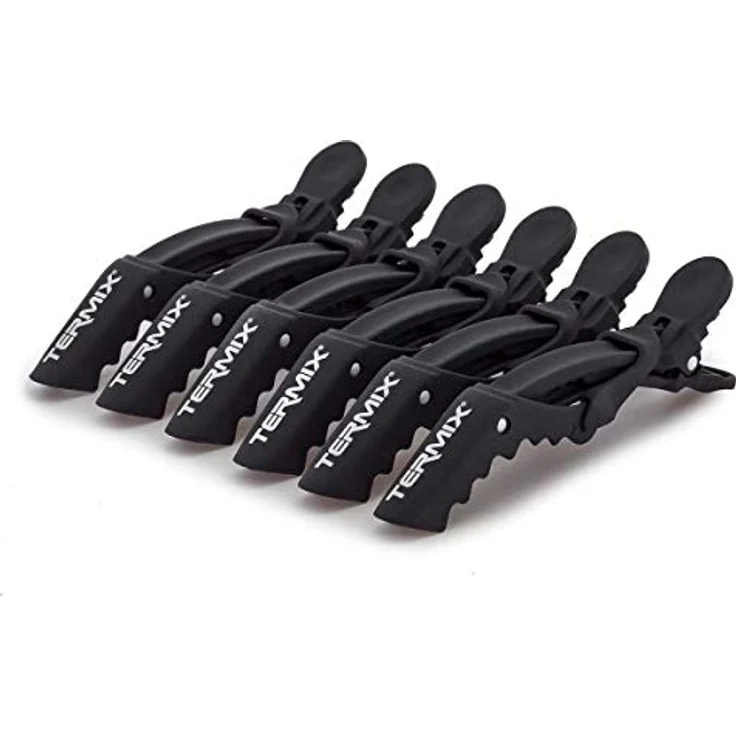 Termix Set mit 6 professionellen, schwarzen Haarklammern mit bright tweezers – Bild 3
