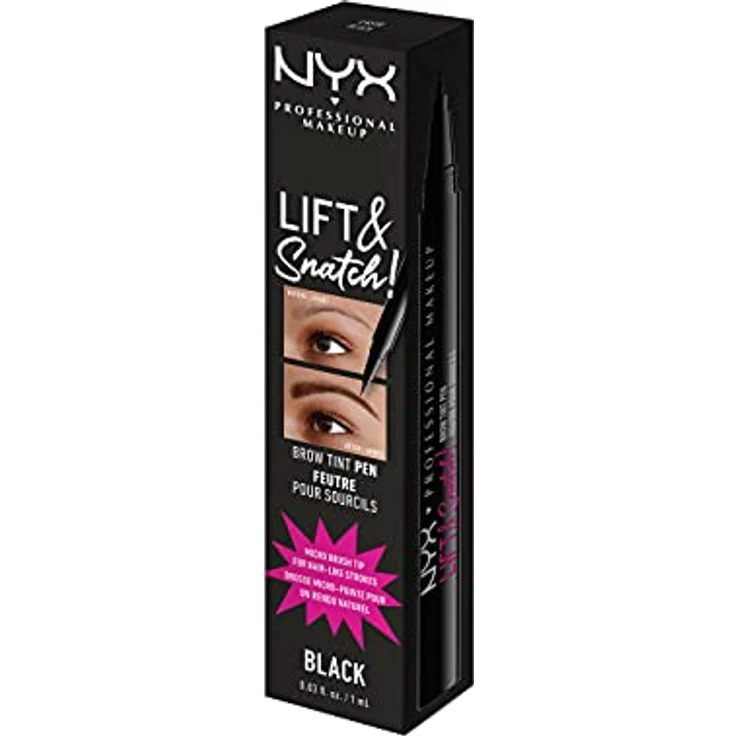 NYX Professional Makeup Lift&Snatch Brow Tint Pen, Augenbrauenstift für Frauen, Farbton 10 - Black, 1 ml, präzise Korrektur und voluminöse Wirkung – Bild 7