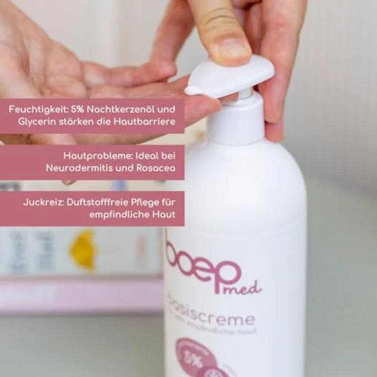 boep med Basiscreme für Problemhaut, 500ml, zertifizierte Naturkosmetik für sehr trockene und juckende Haut, geeignet bei Neurodermitis und Rosacea, vegan – Bild 3