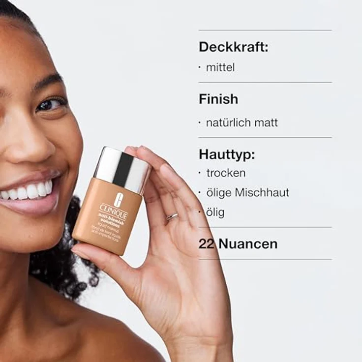 Clinique Anti-Blemish Solutions Liquid Makeup, klärende Foundation mit Salicylsäure, WN 46 GOLDEN NEUTRAL, 30 ml – Bild 7