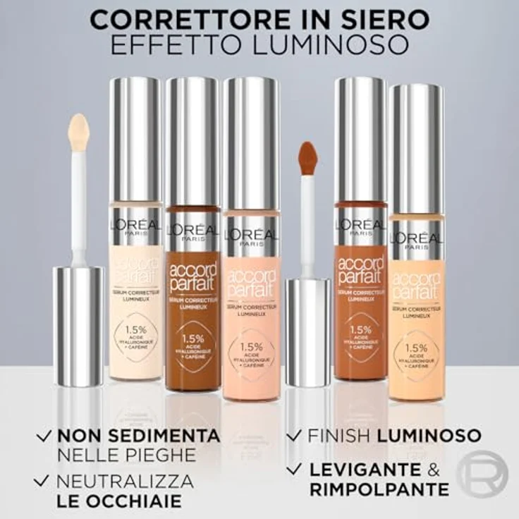 L'Oréal Paris Accord Parfait Radiant Serum Concealer, mittlere Abdeckung, Farbton 9N, 2 Flaschen à 11 ml – Bild 3