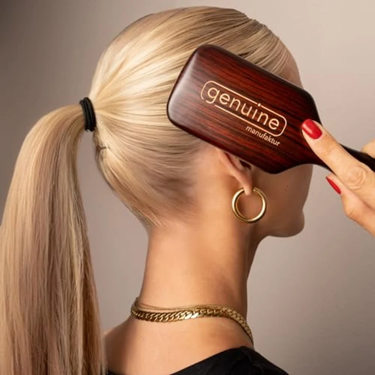 Genuine Haircare PADDLE BRUSH – Pflegende Styling- und Föhn-Bürste mit Kunststoff-Pins, schonend zur Kopfhaut, hitzebeständig, handmade in Germany – Bild 4