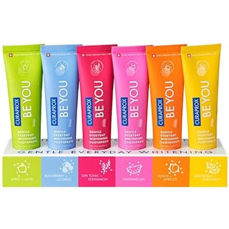 CURAPROX BE YOU Zahnpasta mit Geschmack und Zahnbürste Ultra Soft CS 5460 Probierset 6 fruchtig frische Geschmacksrichtungen vegan 60ml Zahnpflege-Set – Bild 2