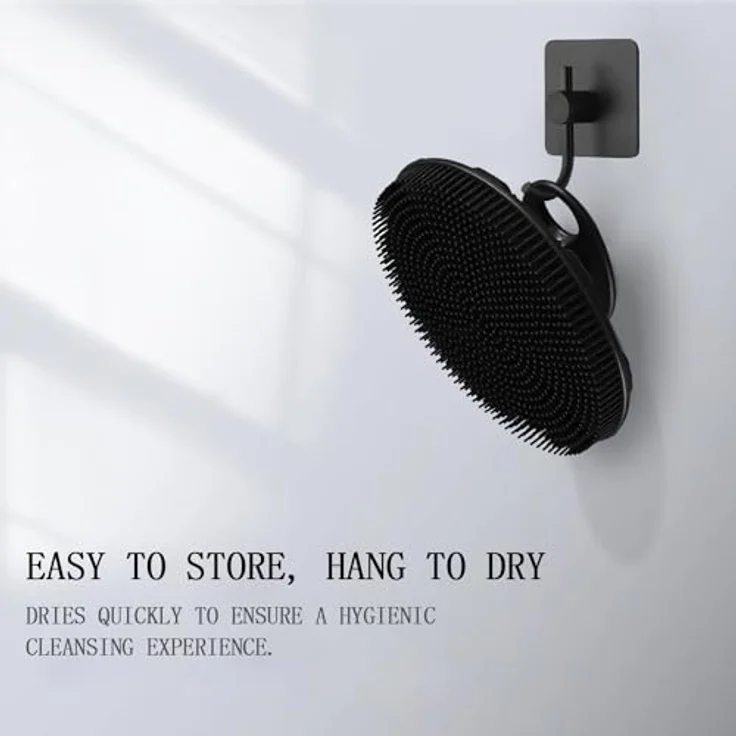 INNERNEED Silikon-Körperschrubber, Duschbürste mit sanftem Peeling, lebensmittelecht, ergonomischer Griff, Schwarz – Bild 5