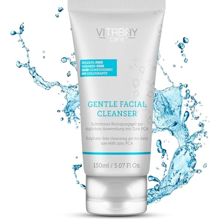 Vitabay Gentle Facial Cleanser zur Gesichtsreinigung 150ml - Reinigungsgel für Gesicht mit Zink PCA - Anti Pickel Waschgel Gesicht - Face Wash Cleanser Gesicht - Gesichtsreiniger Gesichtsreinigungsgel – Bild 1