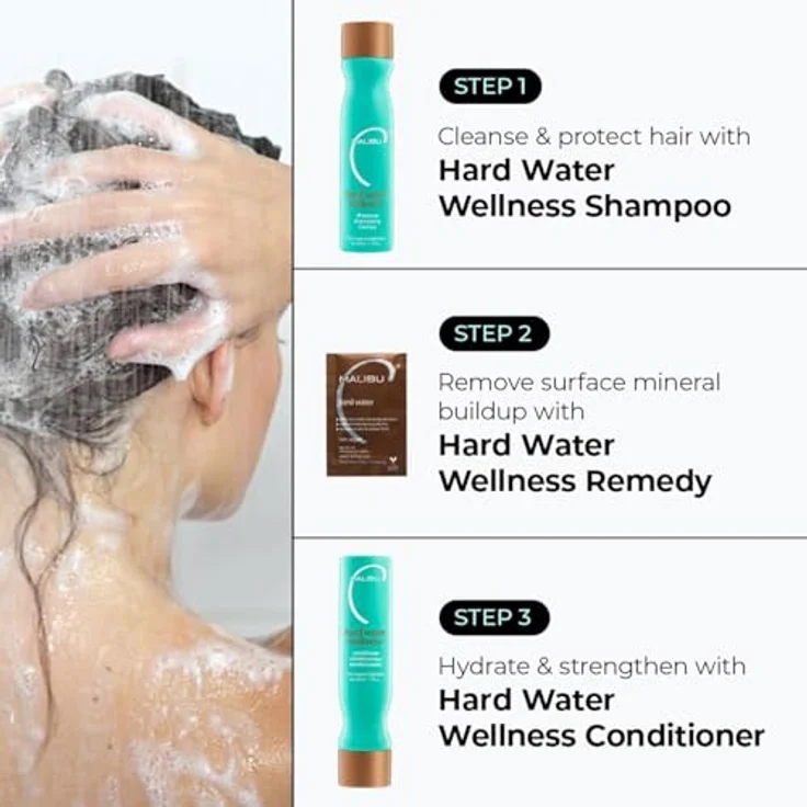 Malibu C Hard Water Wellness Collection, Shampoo und Conditioner Set 266 ml mit 4 x 5 g Haarmaske, vegan – Bild 6