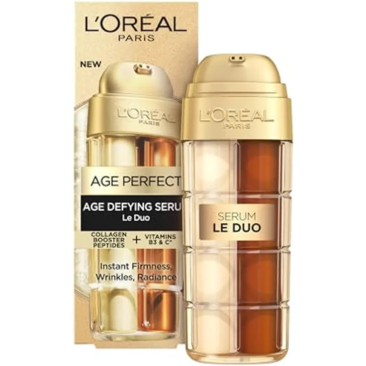 L’Oréal Paris Age Perfect Le Duo Serum, verjüngendes Zweiphasenserum mit Vitamin C und Niacinamid für klare und glatte Haut, 30 ml