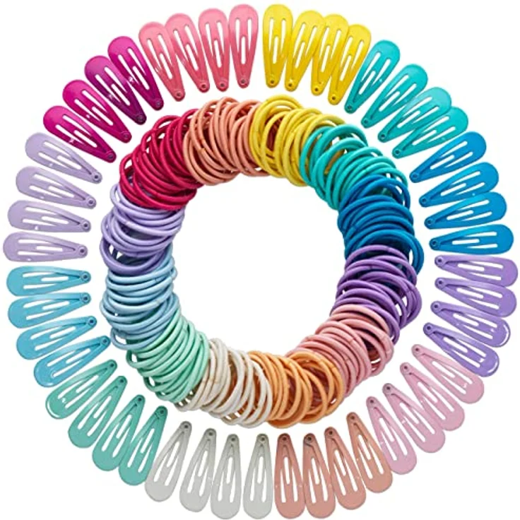 Papierdrachen 200-teiliges Haarschmuck Set, Haarspangen und Haargummis für feine und lange Haare, langlebig in bunten Farben, praktische Aufbewahrungsbox – Bild 1