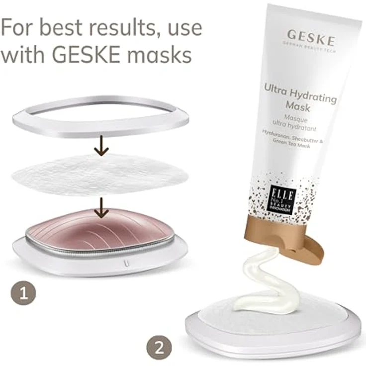 Geske Soniczny Massagegerät Cool & Warm 9in1 mit App, Gesichtsmaske in Starlight, 1 ml – Bild 5