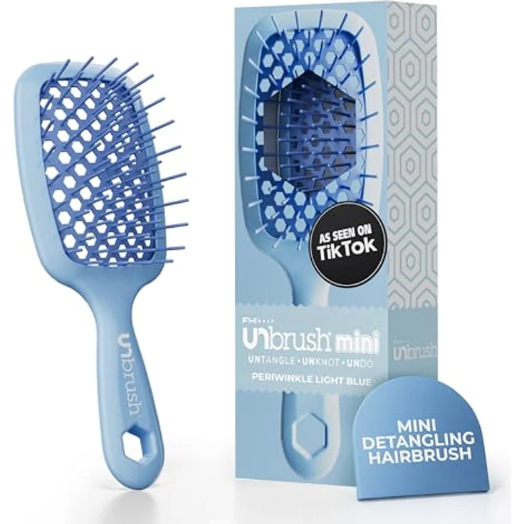 UNbrush Detangling Hair Brush Mini, Pastel Periwinkle, No Tangle Bürste für sanftes Entwirren unterwegs – Bild 1