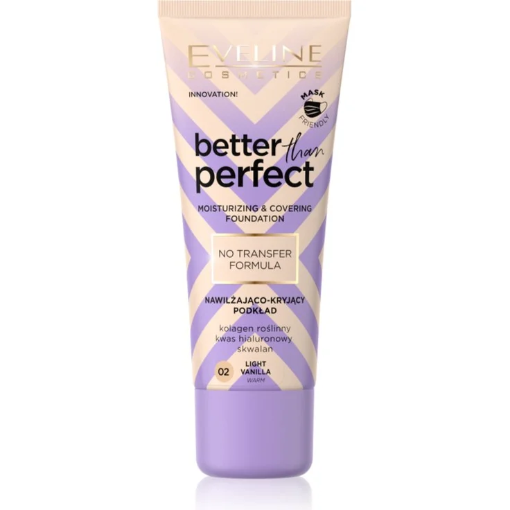 Eveline Cosmetics Better than Perfect, deckendes Make-up mit feuchtigkeitsspendender Wirkung, Farbton 02 Light Vanilla Warm, 30 ml