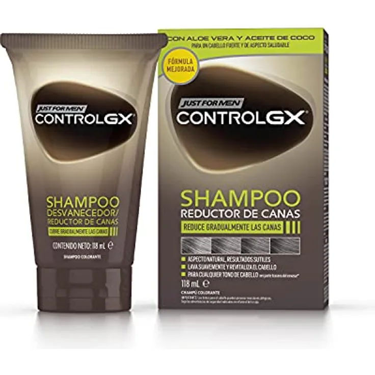 Just For Men Control Gx Champú Reductor De Canas 118 Ml Hombre, Shampoo zur Reduzierung von grauen Haaren 118ml