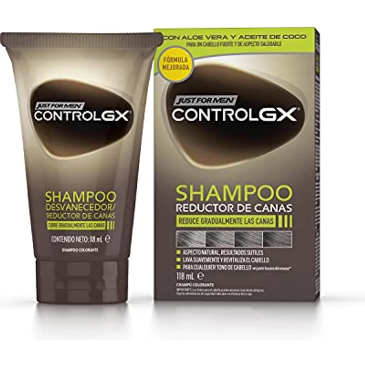 Just For Men Control Gx Champú Reductor De Canas 118 Ml Hombre, Shampoo zur Reduzierung von grauen Haaren 118ml – Bild 1