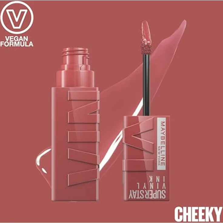 Maybelline New York Super Stay Vinyl Ink, flüssiger Lippenstift mit 16 Stunden Halt und glänzendem Finish, Nr. 35 Cheeky, 2 x 4,2 ml – Bild 5