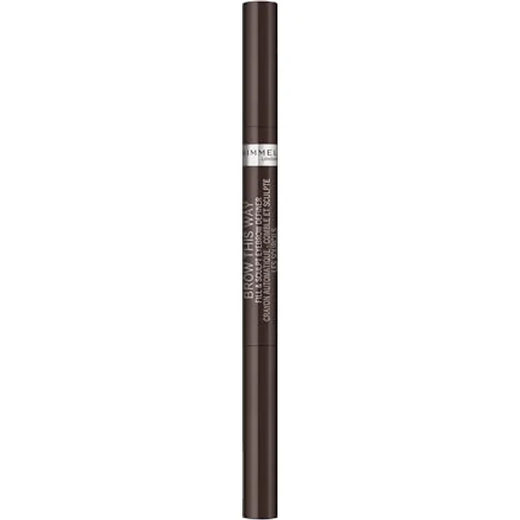Rimmel Brow This Way Augenbrauenstift, 2 in 1 mit Bürste, Farbton 003 Dark Brown, 0,25 g, vegan mit Langzeiteffekt – Bild 1