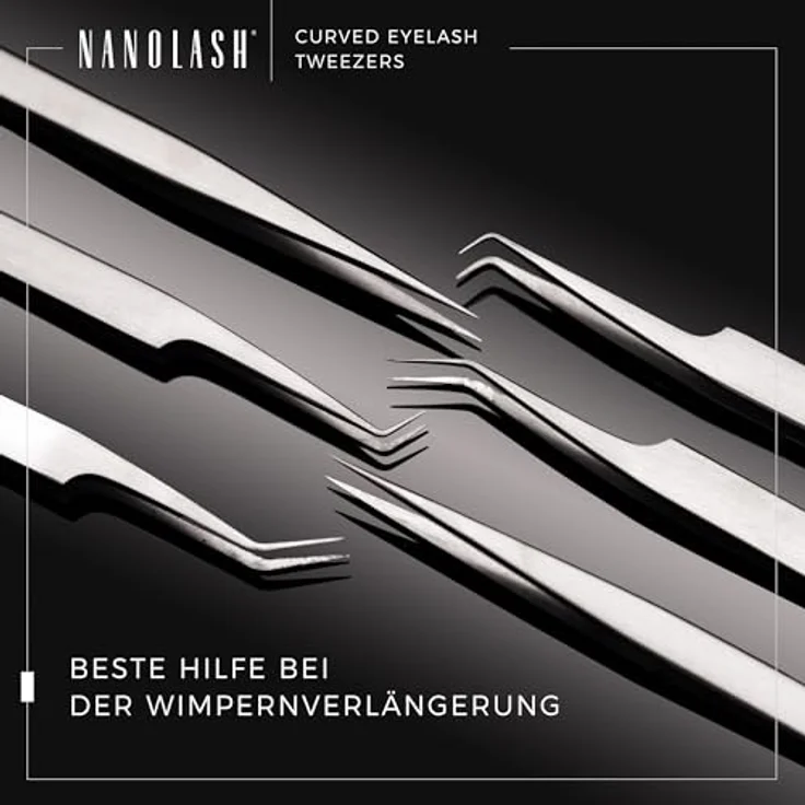 Wimpern Pinzette Gebogen Nanolash - Professionelle Wimpernverlängerungspinzette, Pinzette für falsche Wimpern, Wimpernpinzette für Wimpernverlängerung – Bild 5