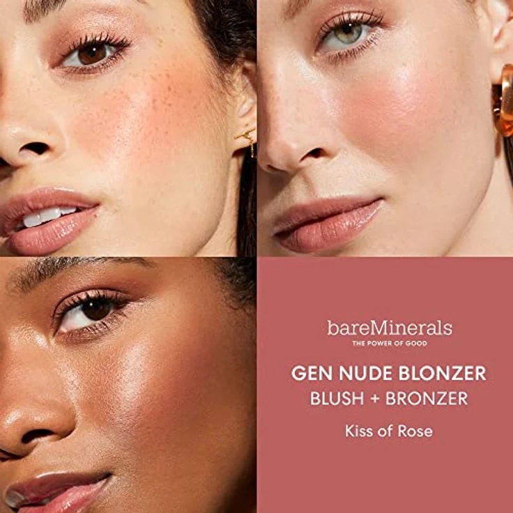 bareMinerals GEN NUDE BLONZER Blush Damen, 3,8 g, Hybrid Blush + Bronzer in Kiss of Pink, vegan, talkfrei, mineralische Pigmente – Bild 3