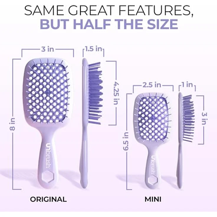 FHI Heat UNbrush Mini Wet & Dry, entwirrende Haarbürste mit DuoFlex Anti-Static Borsten, lila/hellviolett – Bild 3