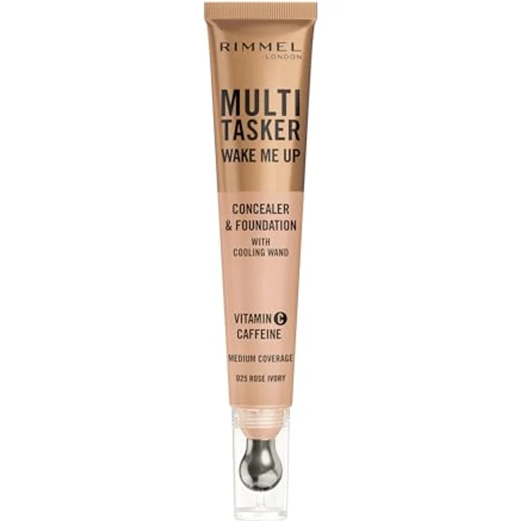 Rimmel Multi-Tasker Wake Me Up, Concealer zur Verjüngung der Gesichtshaut, hellt auf, Farbton 25 Rose Ivory, 20 ml – Bild 1