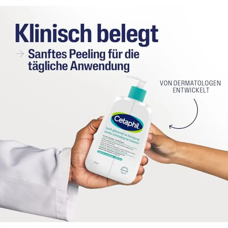 Cetaphil Sanft Glättende SA Reinigung für Gesicht und Körper, 236ml, bei trockener und zu Unreinheiten neigender Haut, mit Salicylsäure, pH-hautneutral, Duftstofffrei – Bild 3