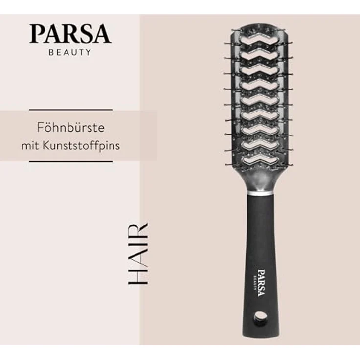 Parsa Beauty Haarbürste Trend Line Föhnbürste Mit Kunststoffpins Schwarz – Bild 3