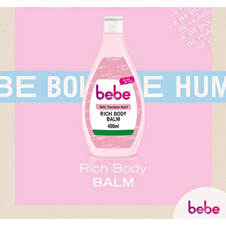 Bebe Rich Body Balm (400 ml), schnell einziehende Bodylotion mit Sheabutter & Bienenwachs für sehr trockene Haut, sanft duftend & Feuchtigkeit spendend – Bild 2