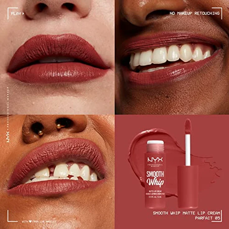 NYX PROFESSIONAL MAKEUP Flüssiger Lippenstift mit mattem Finish, Lebendige Farben mit Shea und Kakaobutter, 05 Parfait, 4 ml (1er Pack) – Bild 3