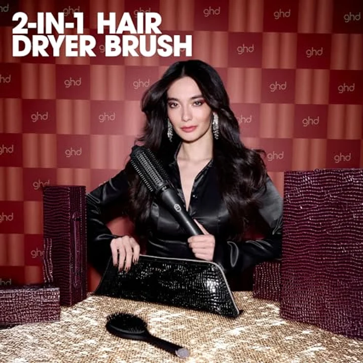 ghd duet blowdry Geschenkset, 2-in-1 Hair Dryer Brush mit Heat-Air Xchange Technologie, inklusive Hitze- und Reinigungsbürste, schwarz – Bild 3
