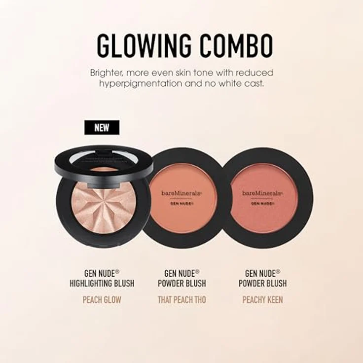 bareMinerals Gen Nude Powder Blush, 6 g Rouge mit leichtem Finish und lichtreflektierenden Mineralperlen, für natürlich rosige Wangen – Bild 5