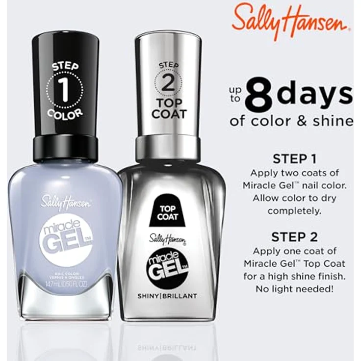 Sally Hansen Miracle Gel™ Nagellack, Gel-Lack für Fingernägel, Farbton 582 O-Zone You Didn't, 14,7 ml, kein UV/LED Licht erforderlich – Bild 5