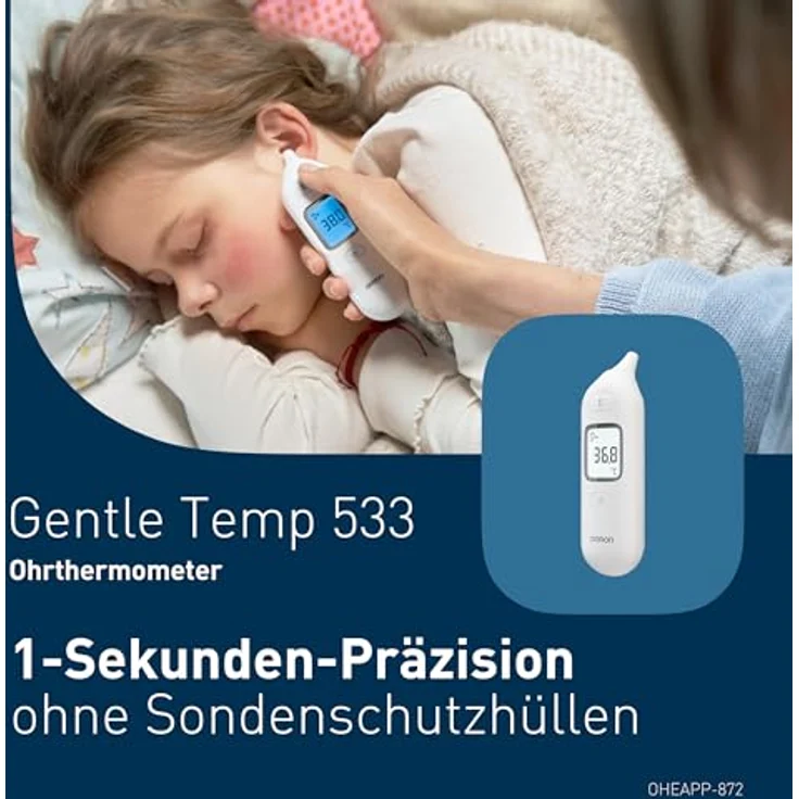 OMRON Gentle Temp 533, Infrarot Fieberthermometer Ohr, kontaktlos mit Speicherfunktion für schnelle und genaue Messungen, hygienisch und geräuschlos – Bild 2
