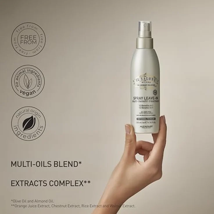 Alfaparf Milano Il Salone Milano Multi-benefit, Leave-in Haarspray für alle Haartypen, 200 ml - vegan, feuchtigkeitsspendend, erleichtert das Kämmen – Bild 8