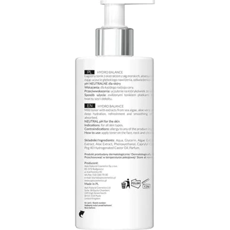Apis Natural Cosmetics Hydro Balance HOME TERAPIS, Hydrierendes Gesichtswasser mit Meeresalgen und Aloe Vera, Intensive und dauerhafte Hydration, 300 ml – Bild 3