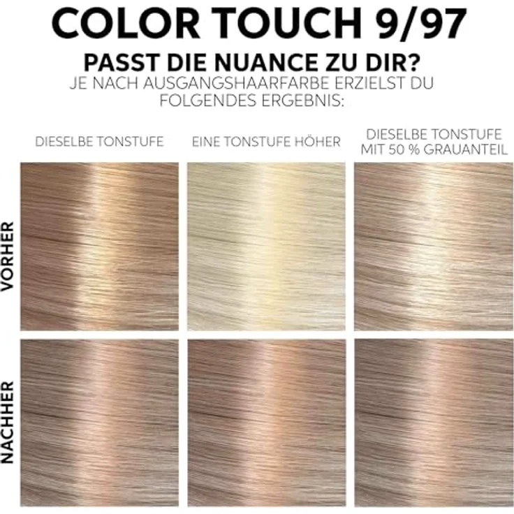 Wella Professionals Color Touch demi-permanente Haarfarbe ohne Ammoniak – Haarfärbemittel zur Farbauffrischung und Grauhaar-Abdeckung – Ansatz-Kit inkl. Haarmaske – 9/97 Cool Beige Blonde (130 ml) – Bild 5