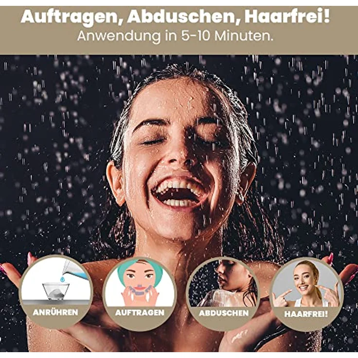 arte fiori Capillum AMOVE ShaveLess Enthaarungspulver, 50g schmerzfrei für sensible Haut ohne Zusatzstoffe, mit Aloe Vera für langanhaltend glatte Haut – Bild 5