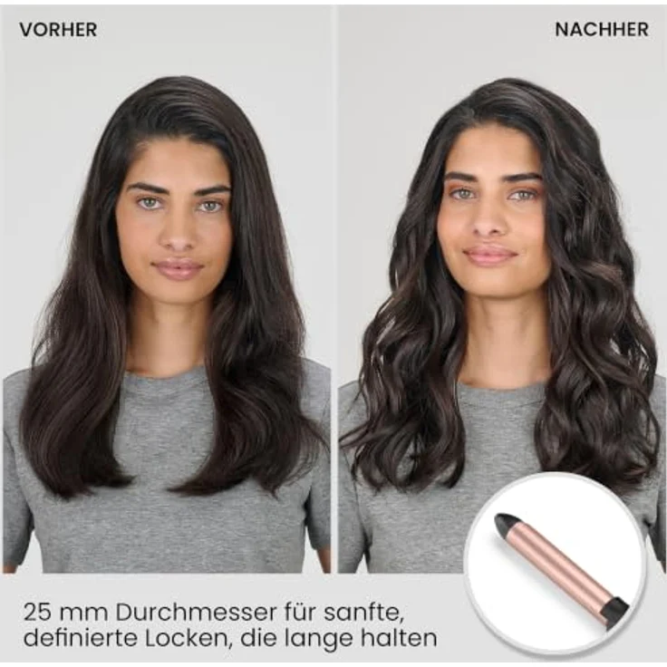 BABYLISS C 263 E Cosmos Lockenstab, 25 mm Heizstab mit Keramikbeschichtung, 6 Temperaturstufen bis 210 °C, Drehkabel 2,5 m – Bild 2