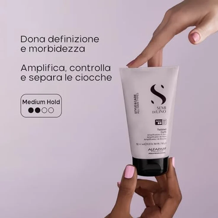Alfaparf Milano Semi Di Lino Style&Care Twisted Curls, professionelle Creme für lockiges Haar, mittlerer Halt, Wärmeschutz bis 230°C, 150ml – Bild 5