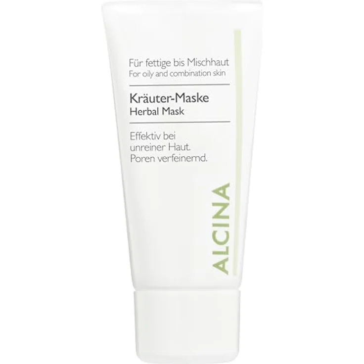 Alcina Kräuter-Maske - 1 x 50 ml - Fettige Haut - Verfeinert Poren, mildert Rötungen - Mit Kaolin, Salbei und Lavendelöl – Bild 2