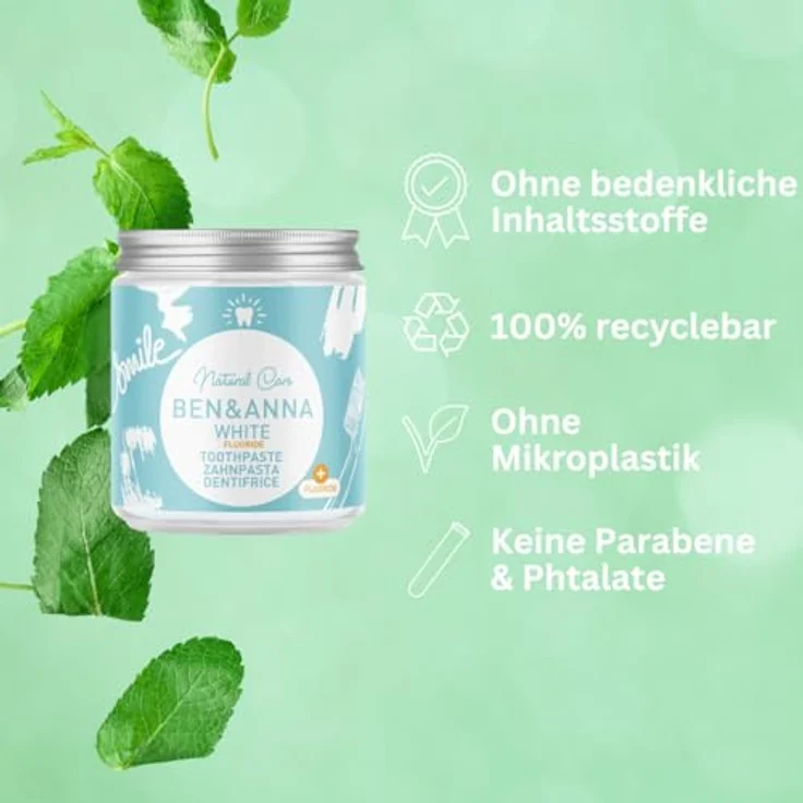 Ben & Anna Produkte Ben & Anna Produkte Toothpaste - White Fluoride 100ml Zahnpasta 100ml – Bild 3