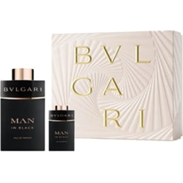 BVLGARI Man in Black Spring Set, Herren-Duftset mit 100 ml Eau de Parfum und 15 ml Miniatur, nachfüllbar, schwarz