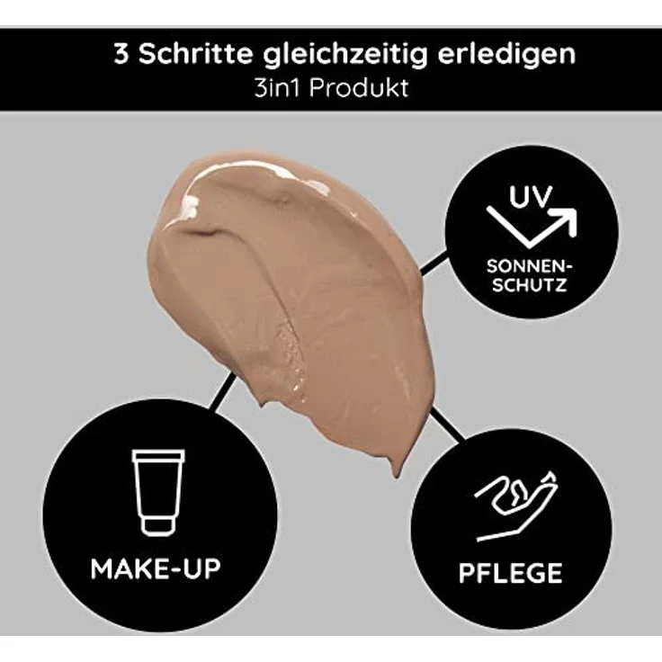 Silikonölfreie BB Cream Medium SPF12 alle Hauttypen auch für sensible Haut 75 ml - Make-Up, Pflege, UV-Schutz, Glow - Getönte Tagescreme mit Zink, Vitamin E, Mandelöl, Pantheno LSF12 - RAU Cosmetics – Bild 4