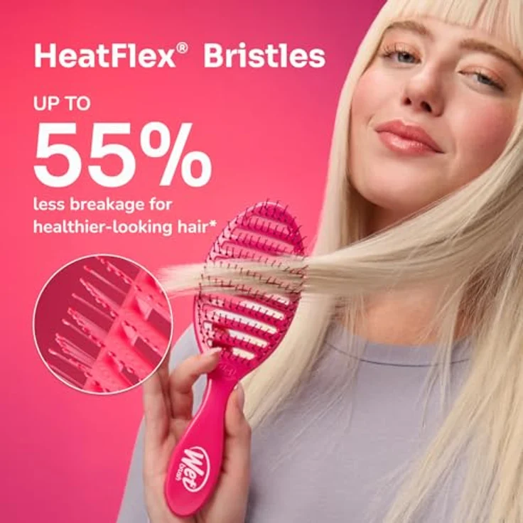Wet Brush Speed Dry Charcoal Infused Bürste, Flachbürste für alle Haartypen mit flexiblen Borsten zur schonenden Entwirrung und Kopfhautmassage – Bild 6